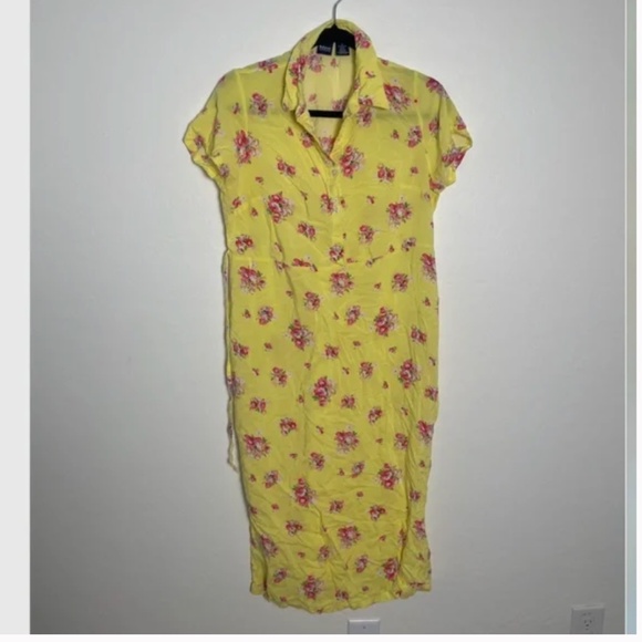 Vintage Tie Back Floral Flower Picnic Summer Vaca Girly Coquette Cottage Dress - Picture 5 of 5